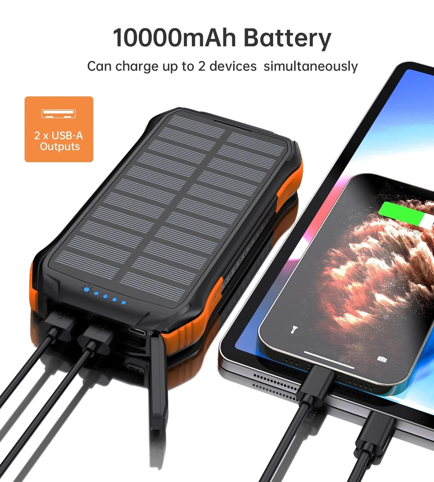 Solarsaver Choetech Solar Power Bank – 20000mAh, Wireless, Outdoor