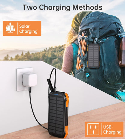 Solarsaver Choetech Solar Power Bank – 20000mAh, Wireless, Outdoor