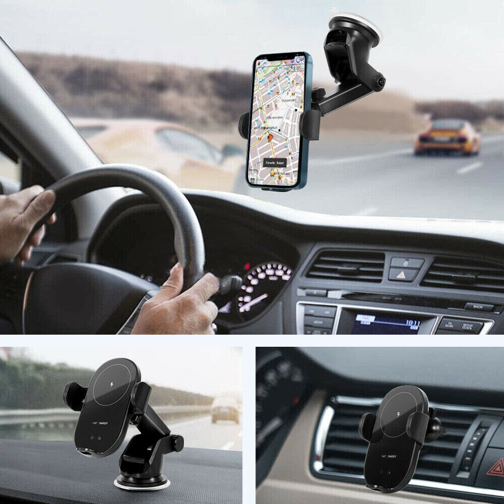 Chargerchic Automatic Wireless Car Charger Mount - Fast Qi Charging, 360° Rotation