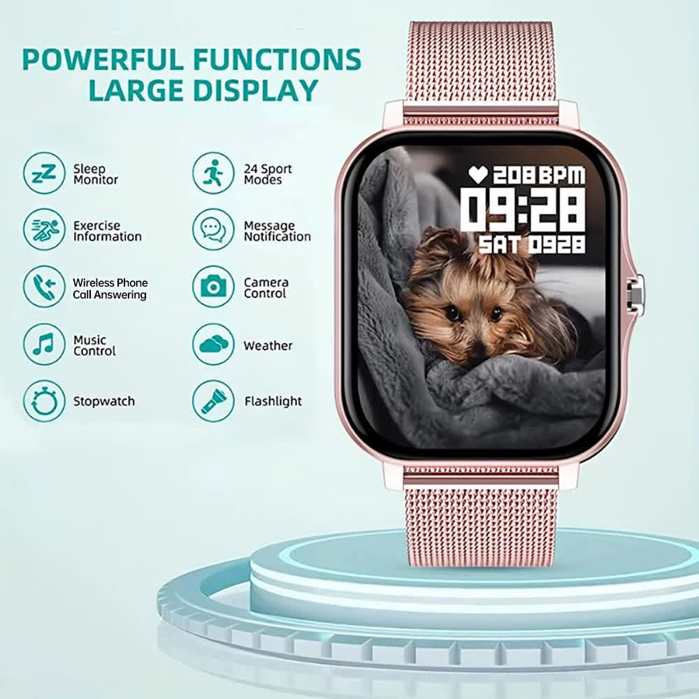 Hearthawk  Smartwatch: Fitness Tracker with Heart Rate, 24 Sports Modes