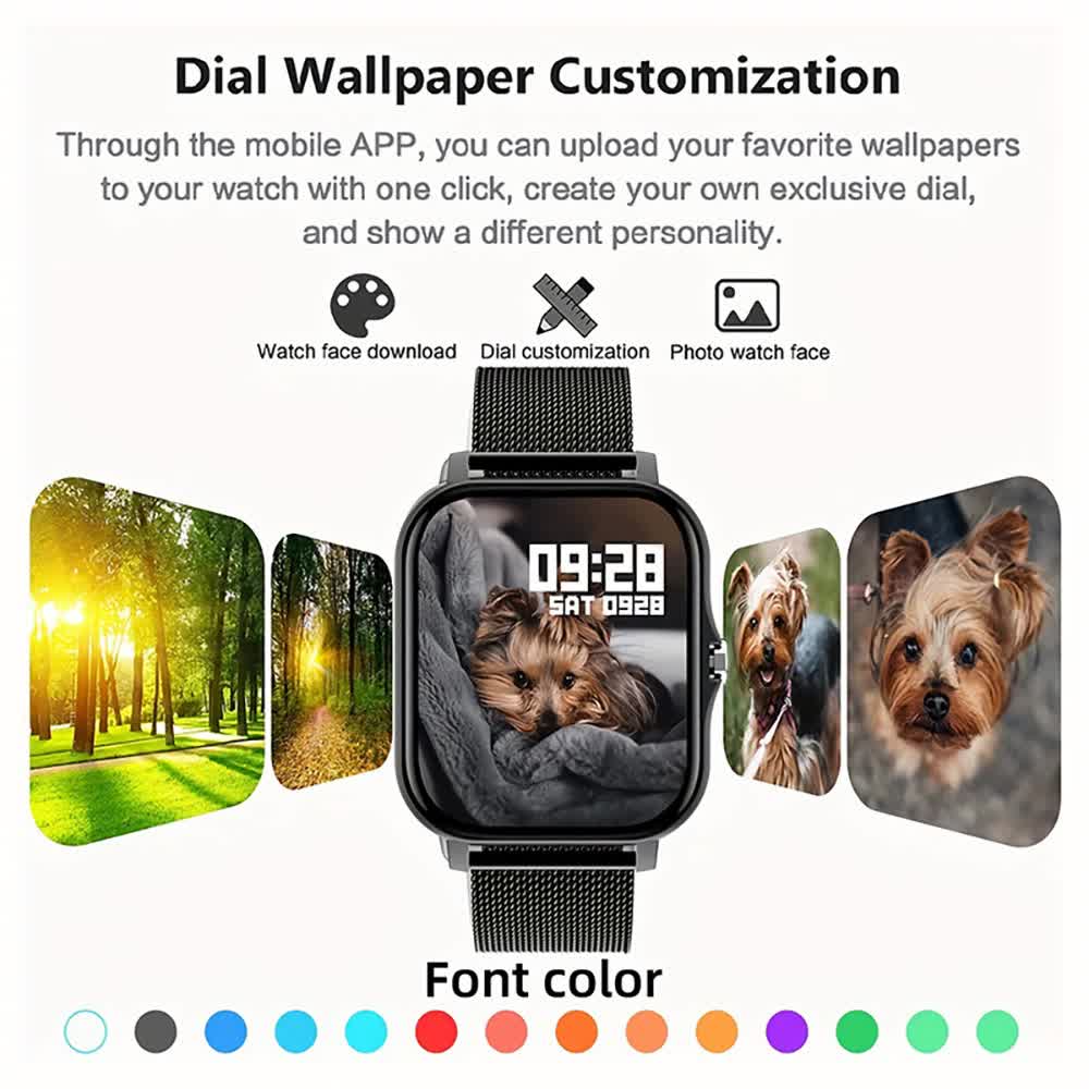 Hearthawk  Smartwatch: Fitness Tracker with Heart Rate, 24 Sports Modes