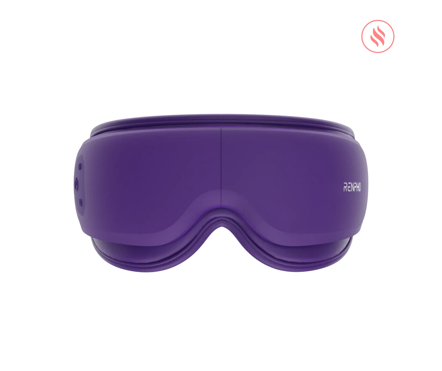 Purple RENPHO x Headspace Eyeris Zen eye massager for relaxation, shown against a solid black background.