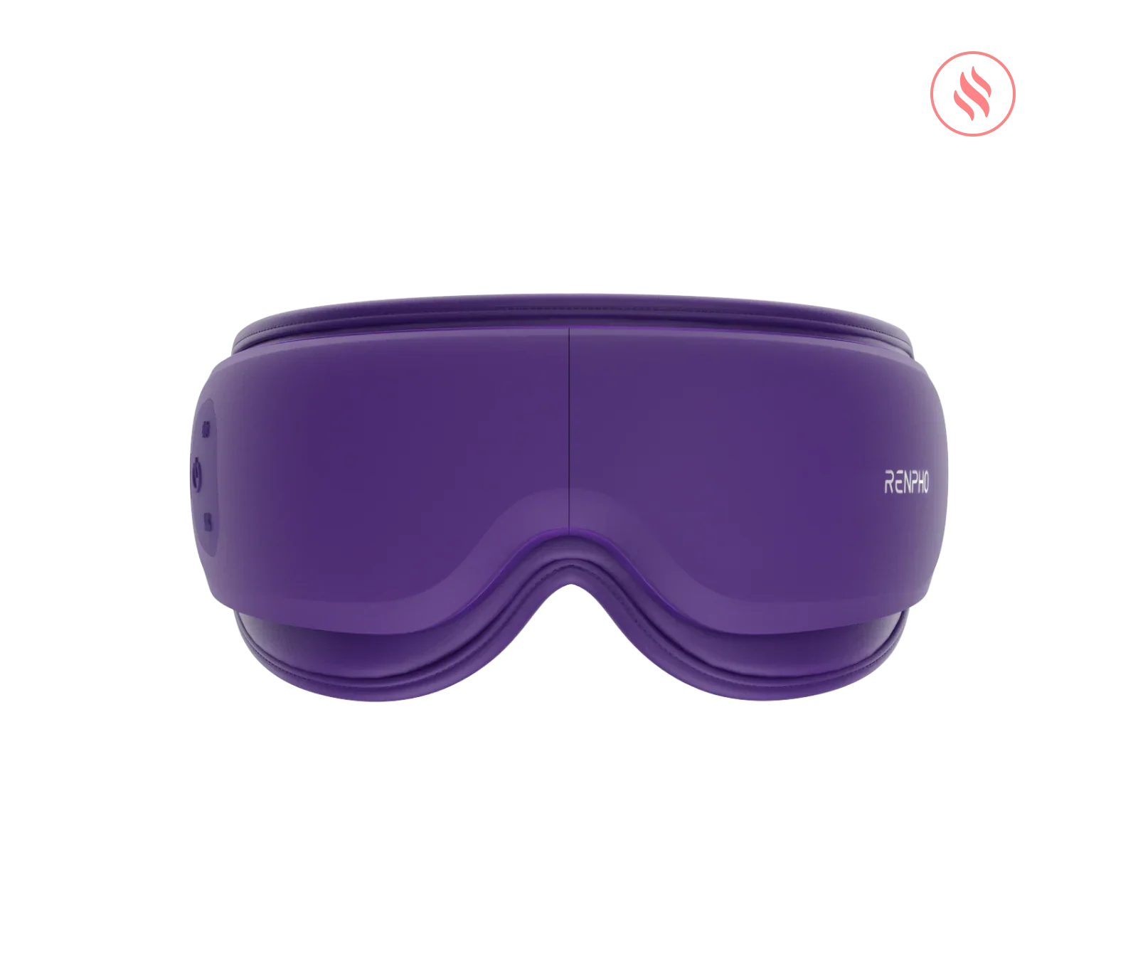 Purple RENPHO x Headspace Eyeris Zen eye massager for relaxation, shown against a solid black background.
