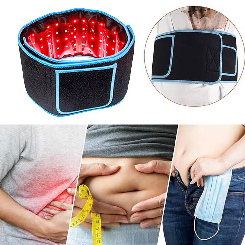 Fitlybuy red light therapy slimming belt with infrared LEDs, shown on a person to help with weight management.