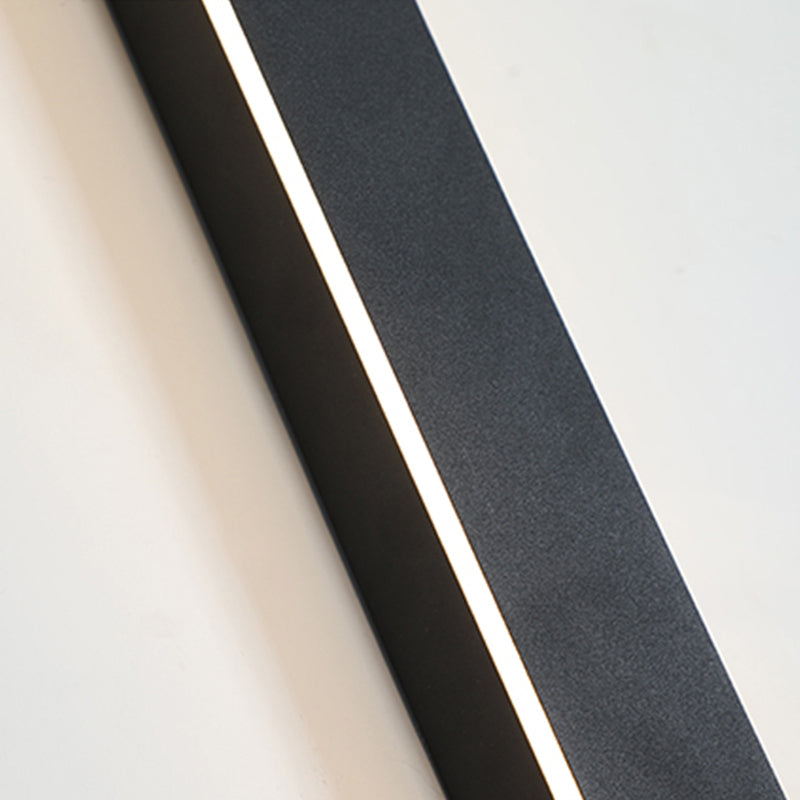 Minimalist black Fitlybuy outdoor LED wall light with a sleek linear illuminated design against a white background.
