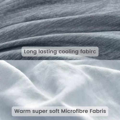 Fitlybuy Aussie Cool Ice Sleep Blanket featuring grey ChillTech cooling fabric and a white soft microfiber side.