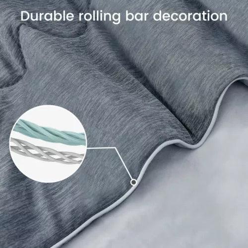 Grey Fitlybuy Aussie Cool Ice cooling blanket with ChillTech fabric and durable, decorative braided edge detail.