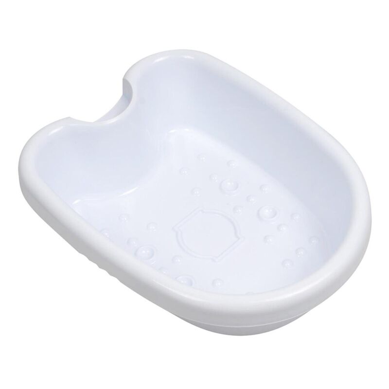 White, oval Fitlybuy ionic foot spa basin with interior textured massage nodes for detoxifying foot treatments.