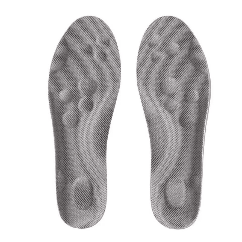 Fitlybuy AirCloud grey comfort insoles featuring textured ComfortWave cushioning pads for arch and heel relief.