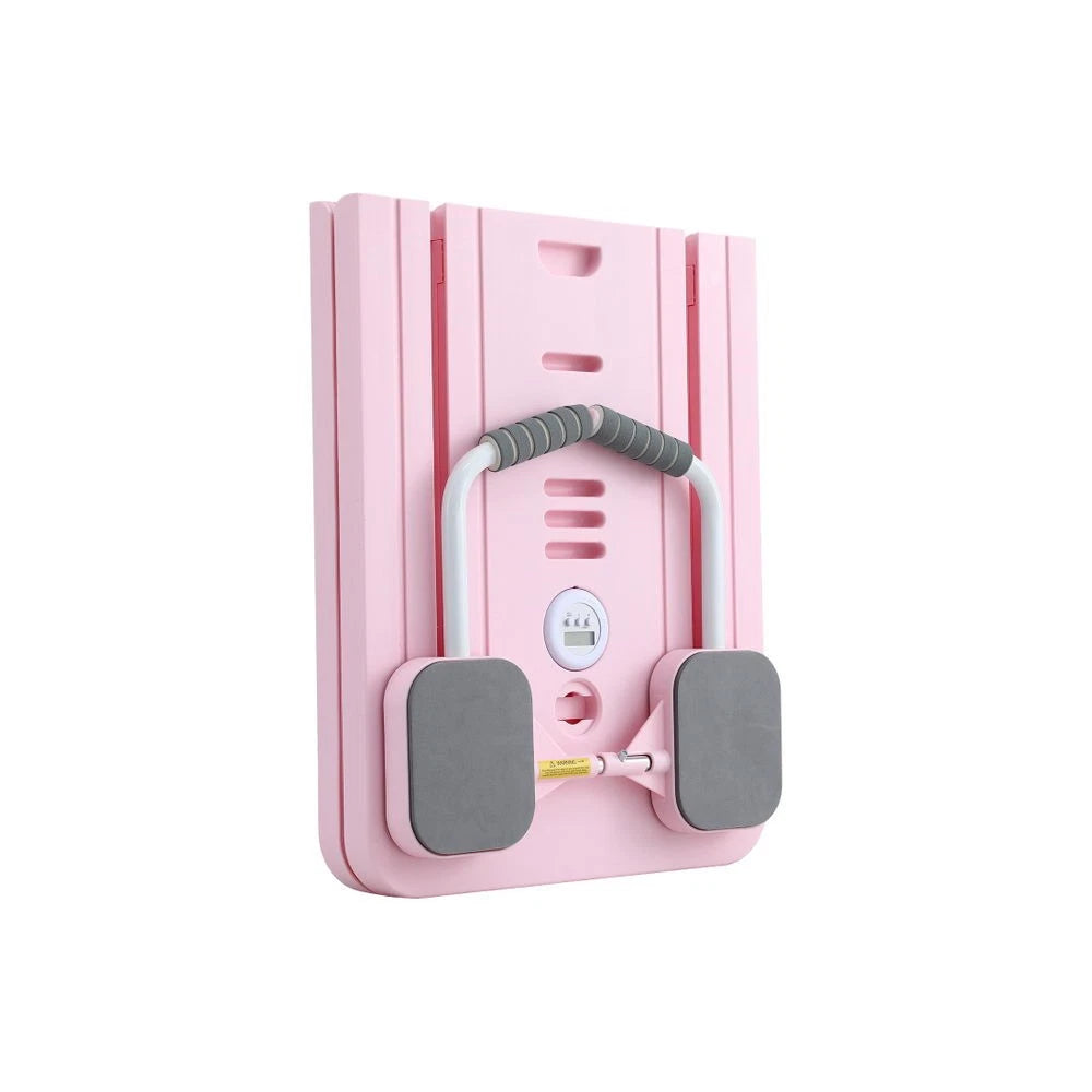 Fitlybuy Pilates Board Foldable Reformer Multi Functional Exercise Trainer Pink