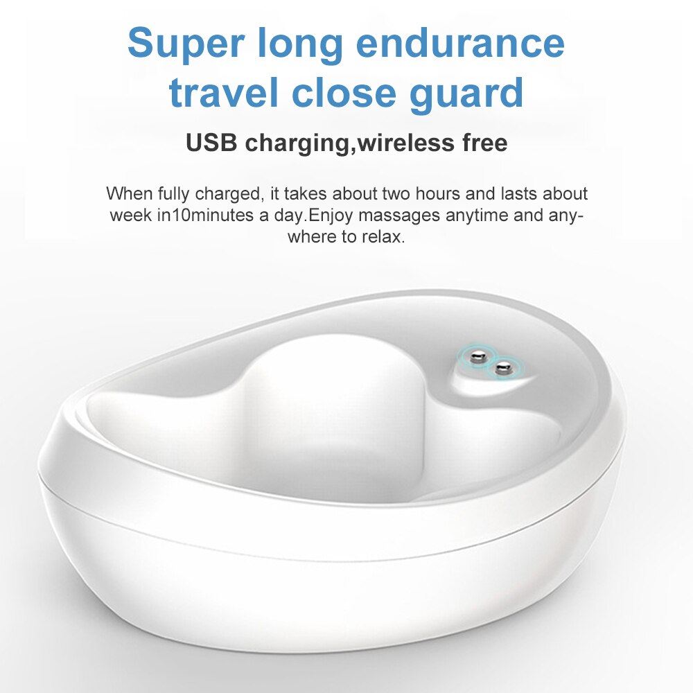 White Fitlybuy wireless smart scalp massager with USB charging, shown in a clean, minimalist product design.